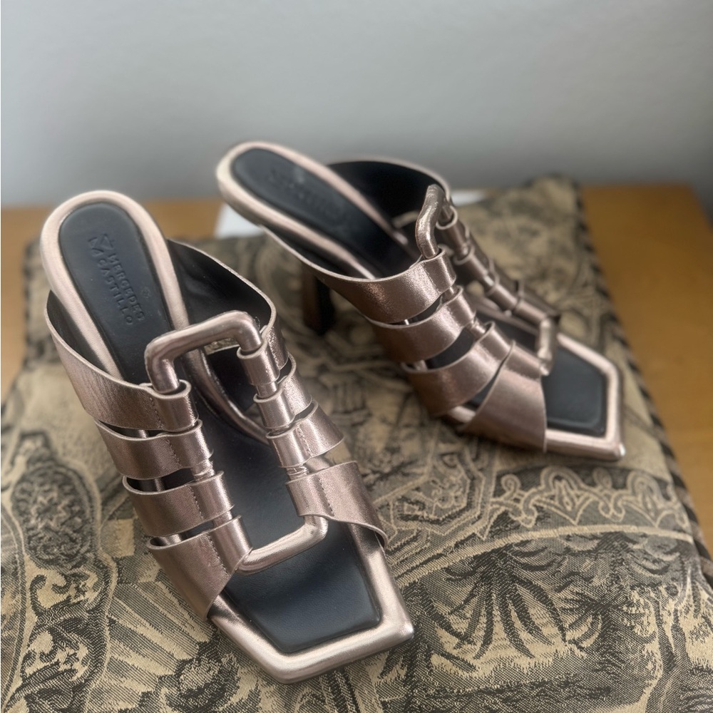 MERCEDES CASTILLO Bronze Strappy Heels